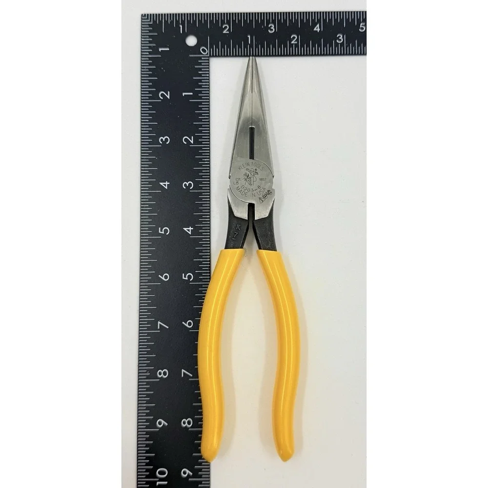 Klein‎ Tools D203-8 Heavy-Duty 8''  Long Nose Pliers Side Cutting USA Made NWOP